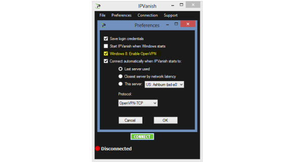 IPVanish Windows 8 - Enable OpenVPN