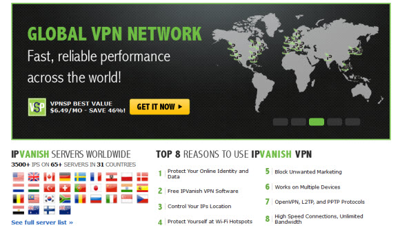 IPVanish Serveres in 31 Countries