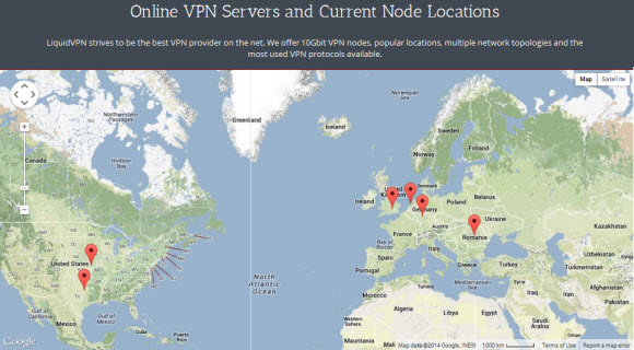 LiquidVPN server locations