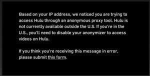 Hulu blocks VPN