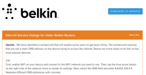 Belkin router outage