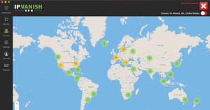 IPVanish Mac client - map of servers