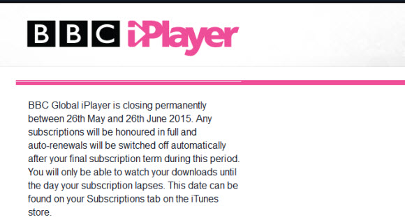 BBC Global iPlayer Message