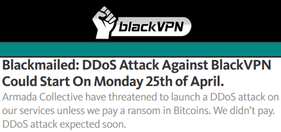 BlackVPN DDoS Threat