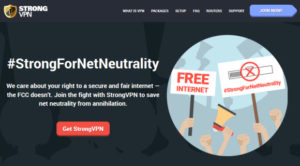 StrongVPN Net Neutrality promotion
