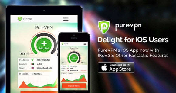 PureVPN iOS app